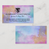 Chiropraktik-Visitenkarten des Aquarell-{Purpur} Visitenkarte (Vorne/Hinten)