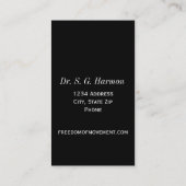 Chiropraktik-Visitenkarten Visitenkarte (Rückseite)