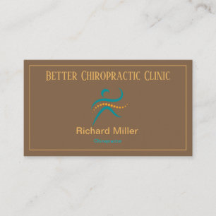 Chiropraktiker Brown Blue Gold Business Card Visitenkarte