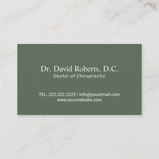 Chiropraktiker Chiropraktiker-Spielplatz Grün Visitenkarte (Rückseite)