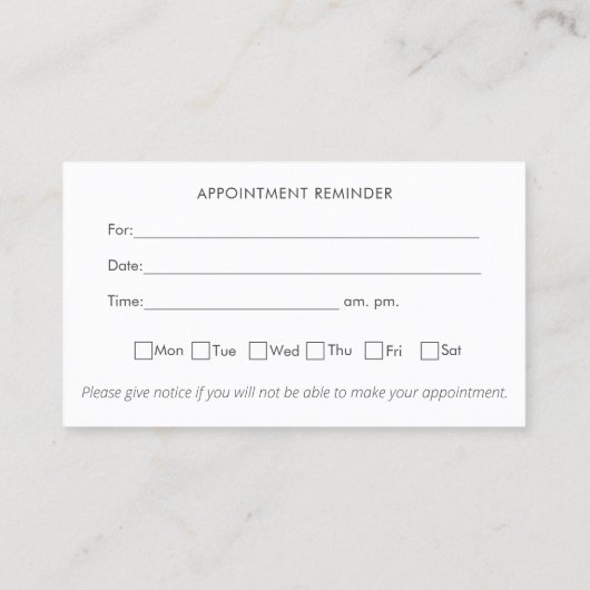 Chiropraktiker Erinnerung Visitenkarte (Rückseite)