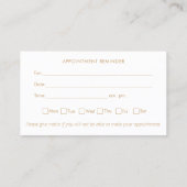 Chiropraktiker Erinnerung Visitenkarte (Rückseite)