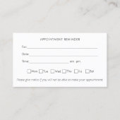 Chiropraktiker Erinnerung zur Ernennung Visitenkarte (Rückseite)