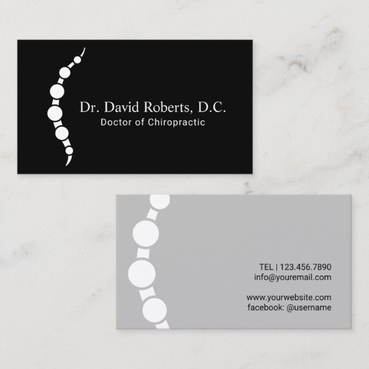 Chiropraktiker für den Eigenverbrauch Visitenkarte (Vorne/Hinten)