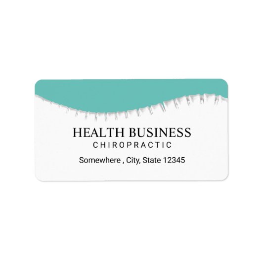 Chiropraktiker Gesundheit Aquamarin Adressaufkleber (Vorne)