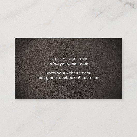 Chiropraktiker Gold Spine Dark Leather Visitenkarte (Rückseite)