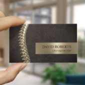 Chiropraktiker Gold Spine Dark Leather Visitenkarte