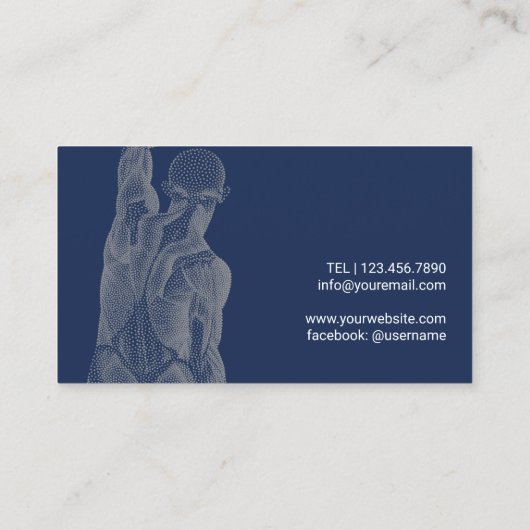 Chiropraktiker Massage Therapie Navy Visitenkarte (Rückseite)