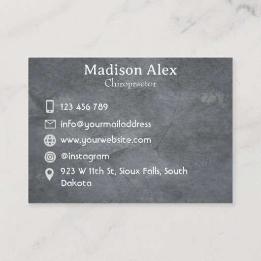 Chiropraktiker Massage Wellness-Center Therapeut Visitenkarte (Rückseite)