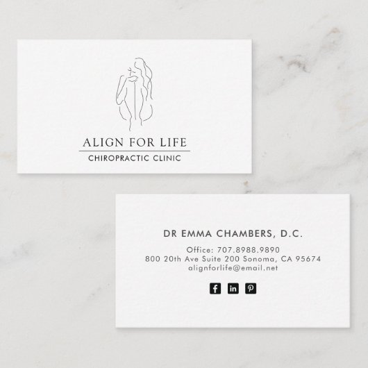 Chiropraktiker - Minimalistische Visitenkarte (Vorne/Hinten)
