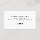 Chiropraktiker - Minimalistische Visitenkarte (Rückseite)