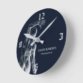 Chiropraktiker Navy Blue Anatomie Chiropraktor Runde Wanduhr (Winkel)