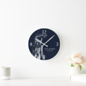 Chiropraktiker Navy Blue Anatomie Chiropraktor Runde Wanduhr (Zuhause)