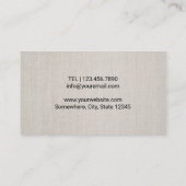 Chiropraktiker Spinentherapeut Linen Visitenkarte (Rückseite)