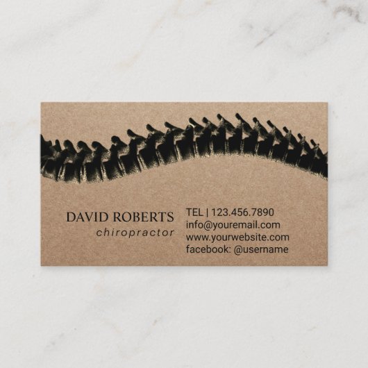 Chiropraktiker Therapeut Rustic Kraft Terminkarte (Vorderseite)