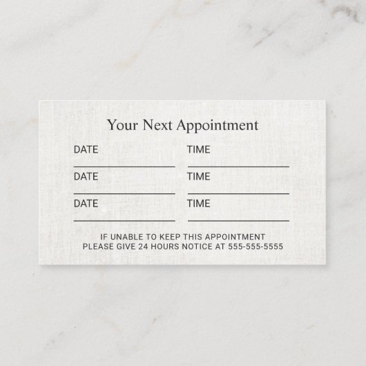 Chiropraktiker Windspinne Terminkarte (Rückseite)