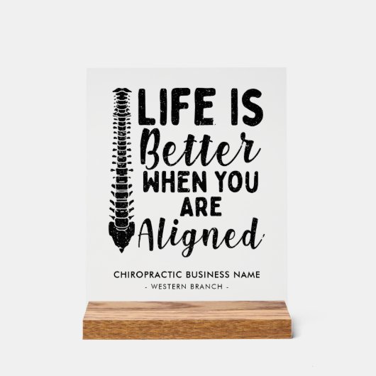 Chiropraktiker Wirtschaftsname Chiropraktiker Acrylschild (Vorderseite)