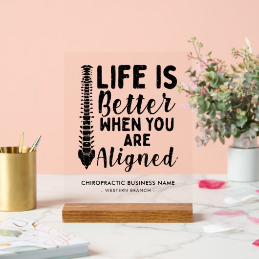 Chiropraktiker Wirtschaftsname Chiropraktiker Acrylschild (Hochzeit)