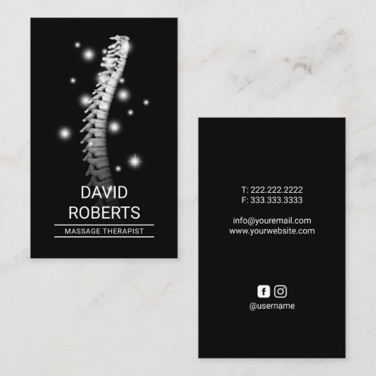 Chiropraktikerin Spine Adjust Therapist Chiroprakt Visitenkarte (Vorne/Hinten)