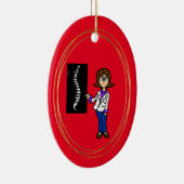 Chiropraktikerin, Zurück-Doktor-Ornament Keramik Ornament (Rechts)