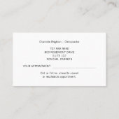 Chiropraktikerkarte Visitenkarte (Rückseite)