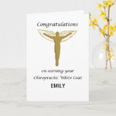 Chiropraktikum Custom School Name White Coat Cerem Karte (Gelbe Blume)