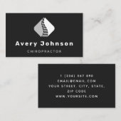 Chiropraktikum Schwarz-weiß & grau Visitenkarte (Vorne/Hinten)