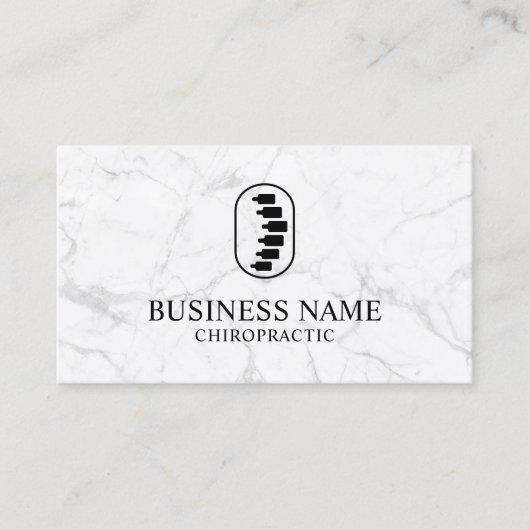 Chiropraktikum-Spine-Logo Chiropraktor-Marmor Visitenkarte (Vorderseite)