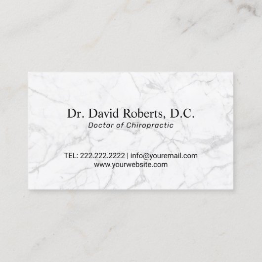 Chiropraktikum Spine Logo Chiropraktor Moderner Ma Visitenkarte (Rückseite)