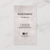 Chiropraktische Anatomie Vintager Blauer Chiroprak Visitenkarte (Rückseite)