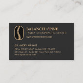 Chiropraktische Chiropraktikerin Ernennung Black Visitenkarte (Vorderseite)