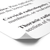 Chiropraktische Diagramm Poster (Ecke)