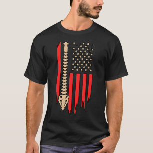 Chiropraktische Flagge der USA Chiropraktor Wirbel T-Shirt