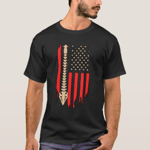 Chiropraktische Flagge der USA Chiropraktor Wirbel T-Shirt