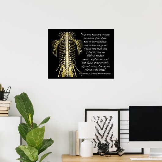 Chiropraktische Gesundheitsziffern für Hippokrates Poster (Heimbüro)