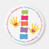 Chiropraktische Hände und Wirbelsäule Magnet (Vorne)
