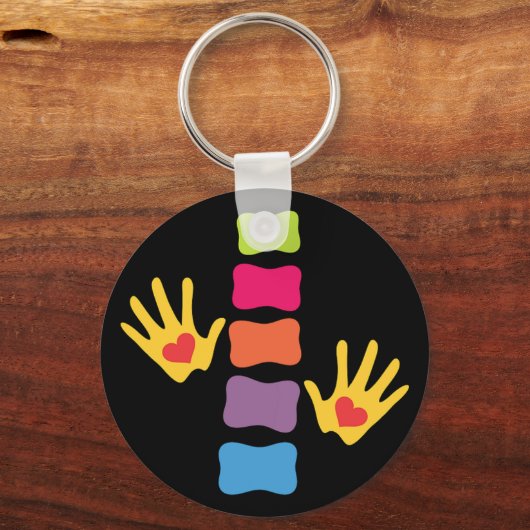 Chiropraktische Hände und Wirbelsäule Schlüsselanh Schlüsselanhänger (Vorderseite)