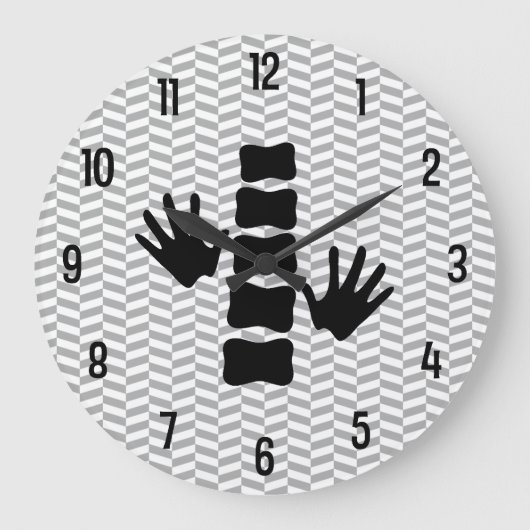 Chiropraktische Handschuhe und Wandleuchte mit Spi Große Wanduhr (Vorderseite)