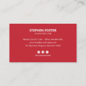 Chiropraktische Massagetherapie Chiropraktor Rot Visitenkarte (Rückseite)