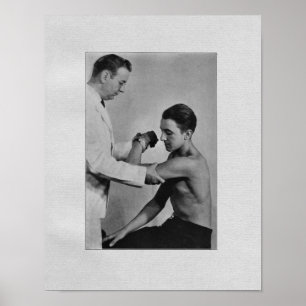Chiropraktische Schulteruntersuchung Vintage-Druck Poster