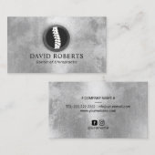 Chiropraktische Spine Logo Trendy Silver Chiroprak Visitenkarte (Vorne/Hinten)