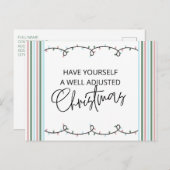 Chiropraktische Weihnachtskarte, Chiropraktik, Chi Postkarte (Vorne/Hinten)