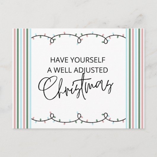 Chiropraktische Weihnachtskarte, Chiropraktik, Chi Postkarte (Vorderseite)