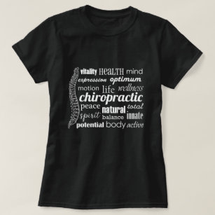 Chiropraktische Word-Collage mit Spine T-Shirt