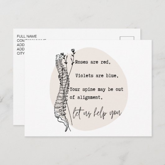 Chiropraktischer Valentinstag, Chiropraktik, Chiro Postkarte (Vorne/Hinten)