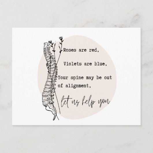 Chiropraktischer Valentinstag, Chiropraktik, Chiro Postkarte (Vorderseite)