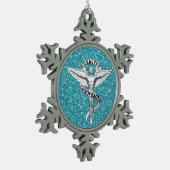 Chiropraktisches Emblem Zinnsnowflake Ornament (Links)