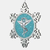 Chiropraktisches Emblem Zinnsnowflake Ornament (Rechts)