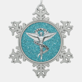 Chiropraktisches Emblem Zinnsnowflake Ornament