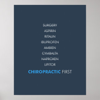 Chiropraktisches erstes Poster - dunkelblau